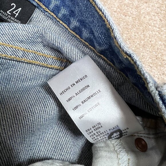 BDG Urban Outfitters Mom High Rise Shorts Blue Denim Cuffed Pockets Size 24 - Picture 10 of 10